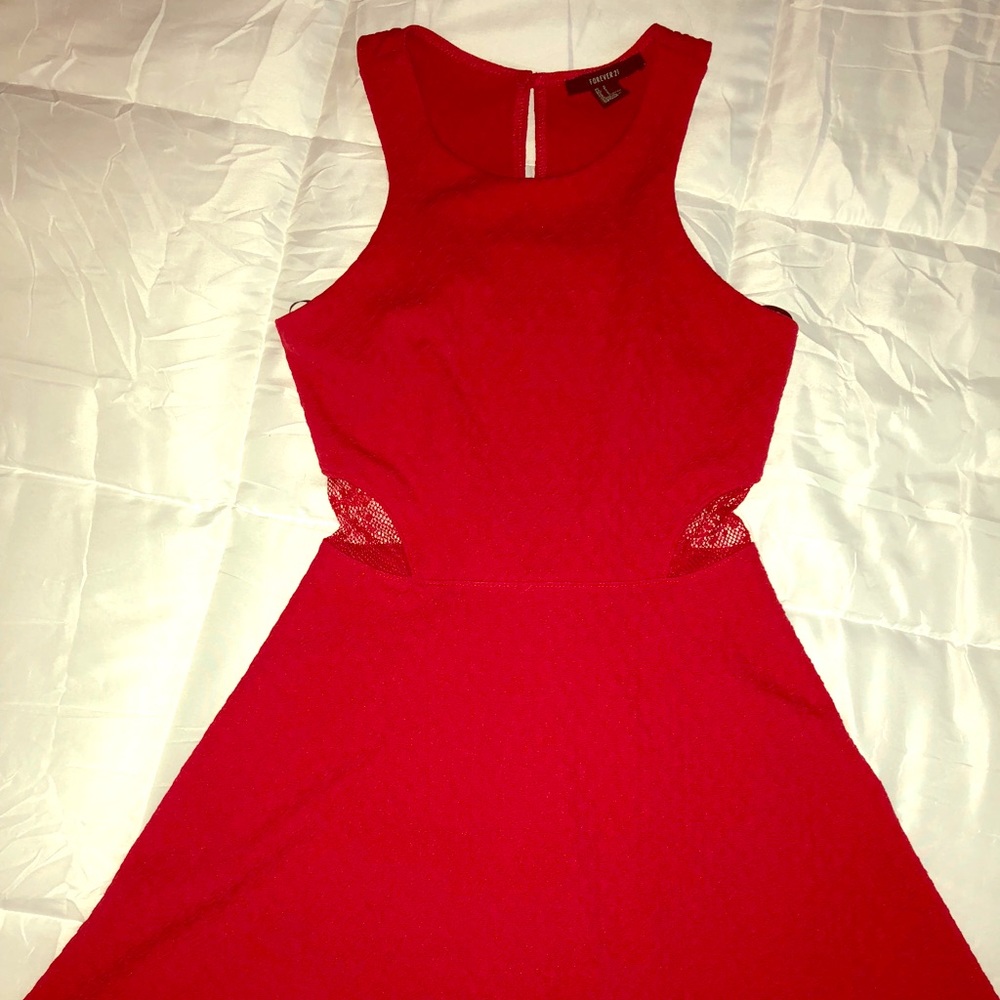 Forever 21 fit and flare Cutout lace dress